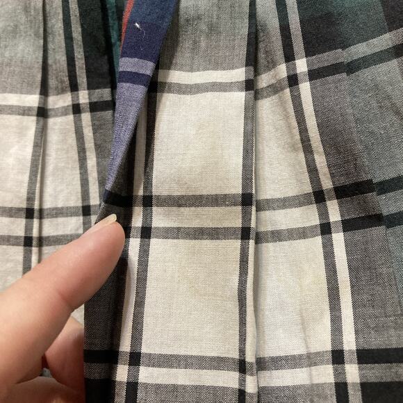 Vtg Ralph Lauren Tartan Plaid Skirt Sz 10 White Blue Label 90s Academia Preppy - Picture 10 of 10